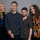 Evan Rachel Wood (left) with Eric Appel (Weird: The Al Yankovic Story’s director), Daniel Radcliffe, and “Weird Al” Yankovic